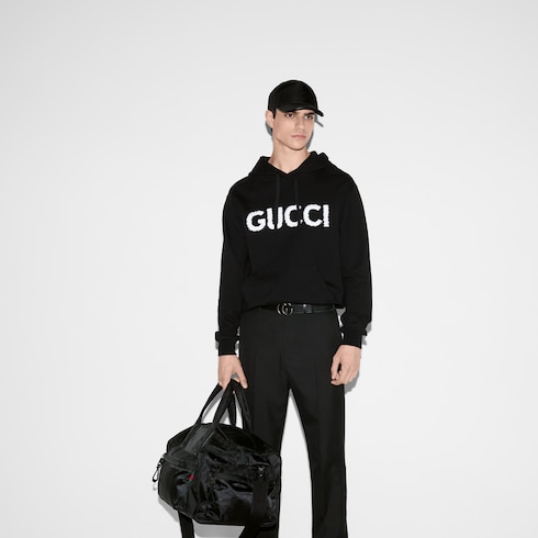 Sudadera punto algodón con capucha y bordado