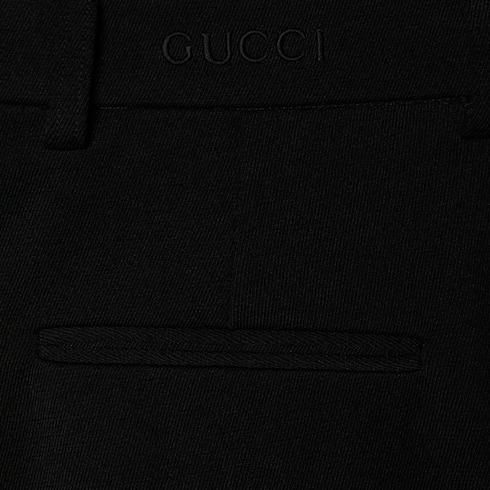 パンツ Gucci Black Wool Blend Pant Wool blend twill pant in black | GUCCI® US