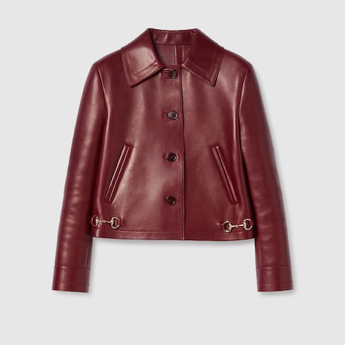 Leather jacket with Horsebit detail