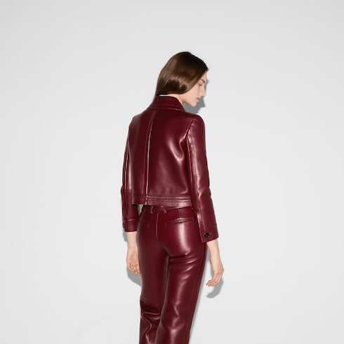 Leather jacket with Horsebit detail