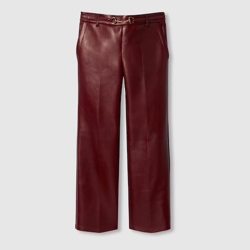 Leather pant with Horsebit detail