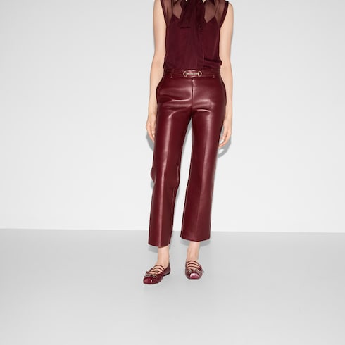 Leather pant with Horsebit detail