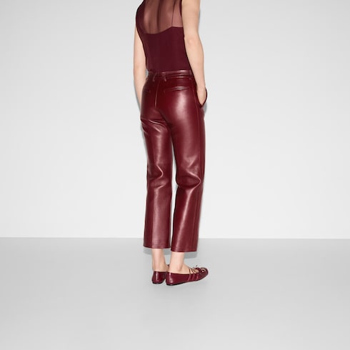 Leather pant with Horsebit detail