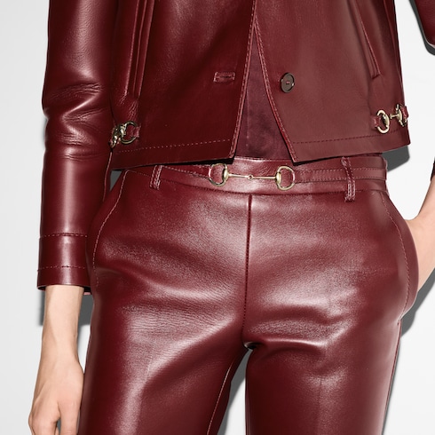 Leather pant with Horsebit detail