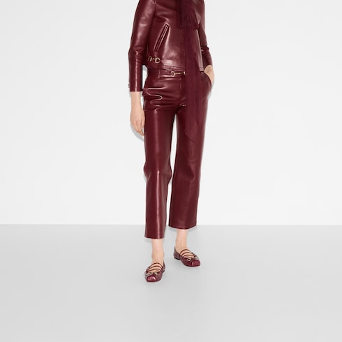 Leather pant with Horsebit detail