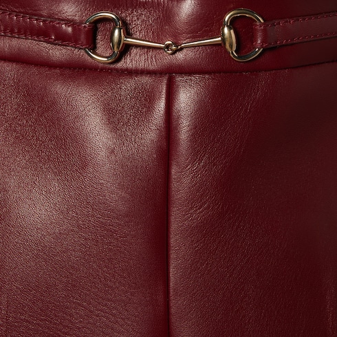 Leather pant with Horsebit detail
