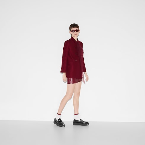 Short en cuir avec détail Mors