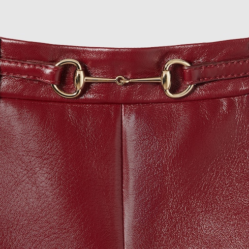 Short en cuir avec détail Mors