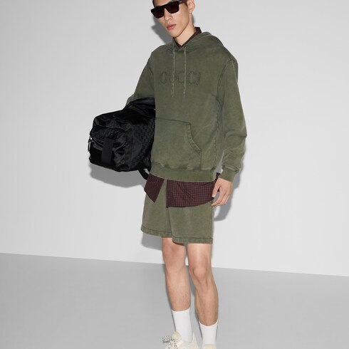 Embroidered cotton basketball shorts