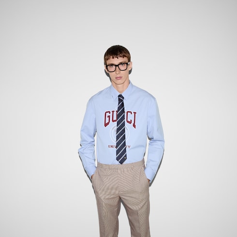 Embroidered silk jacquard tie