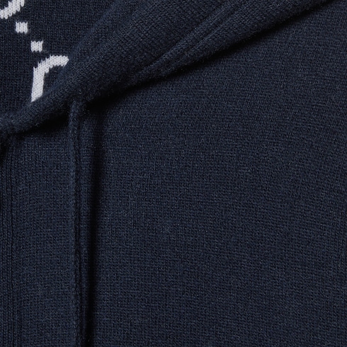 Veste zippée à capuche réversible en laine GG