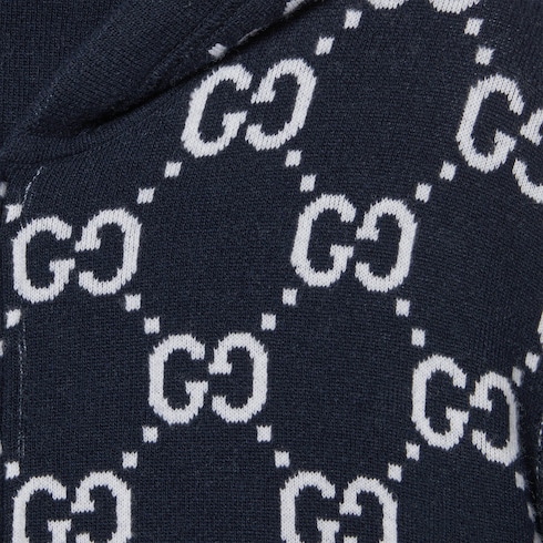 Chaqueta reversible con capucha en lana con GG