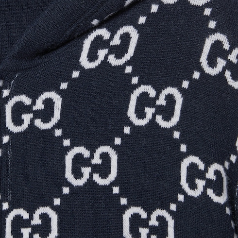 Reversible GG wool hooded zip jacket Detail 9