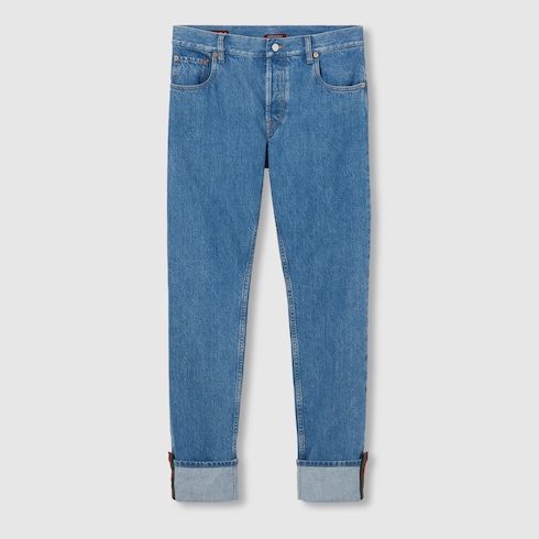 Tapered fit denim pants