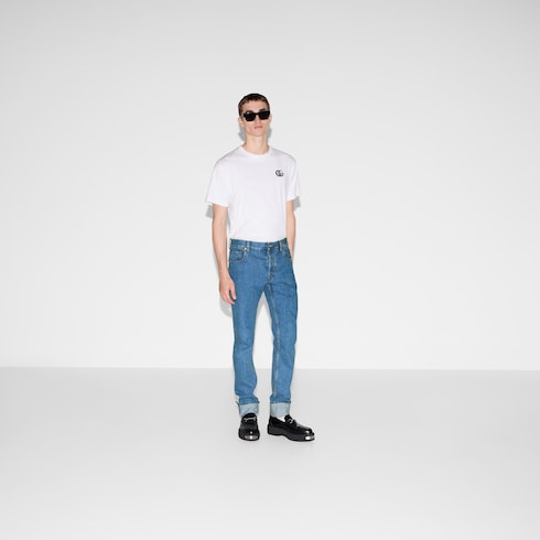 Tapered fit denim pants