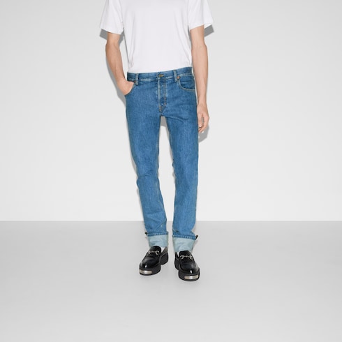 Tapered fit denim pants
