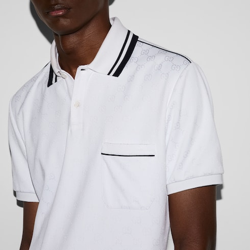 GG nylon and cotton polo shirt Detail 5