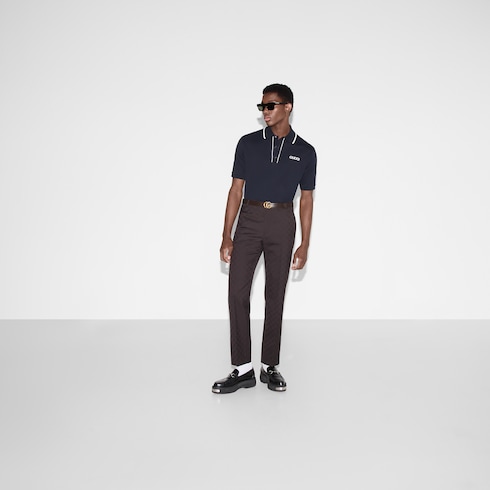 Embroidered cotton piquet polo shirt