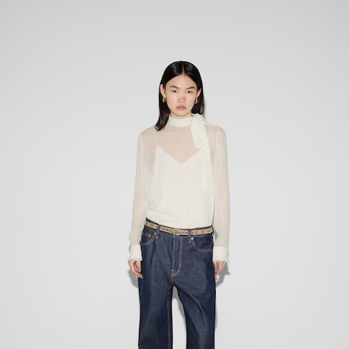 Top de georgette de seda