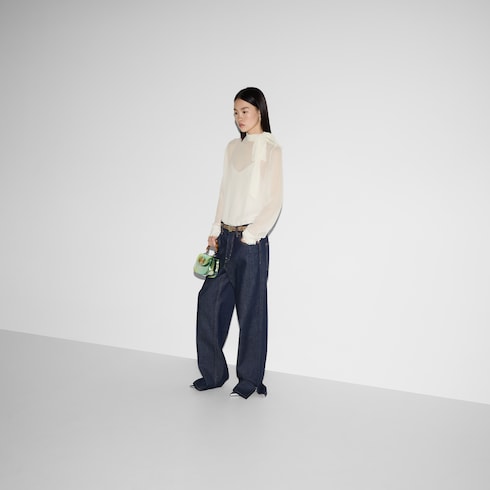 Top de georgette de seda