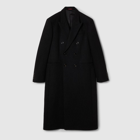 Cappotto in lana batavia con dettaglio Web