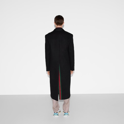 Manteau en laine batavia avec bande Web