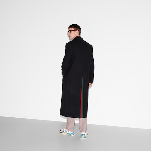 Manteau en laine batavia avec bande Web