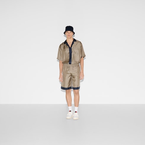 Shorts in twill di seta stampati