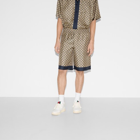 Shorts in twill di seta stampati
