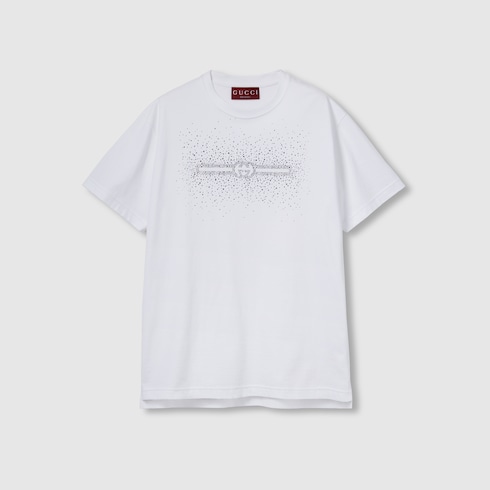 Embroidered cotton jersey T shirt