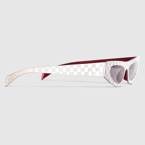 GUCCI EYEWEAR キャットアイ アセテート サングラス シルバー