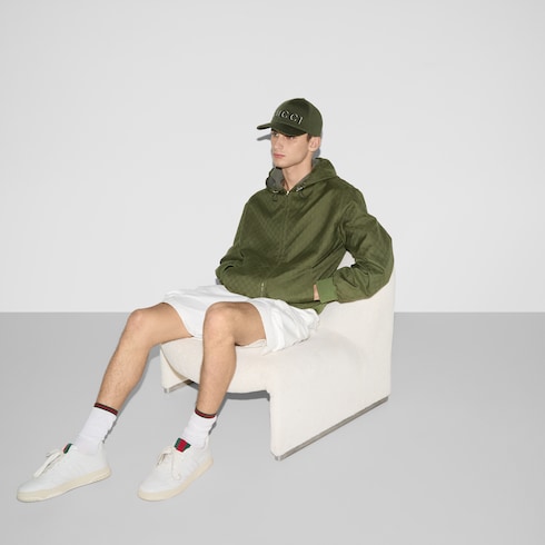 Veste à capuche en coton indéchirable à motif GG