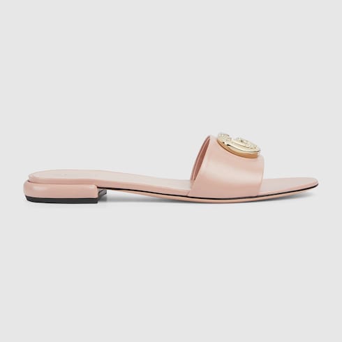 【GUCCI】 GG Slider Sandal Women's platform slide sandal in camel and dark brown maxi