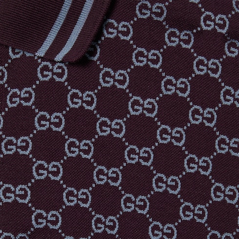 Polo in piquet di cotone GG jacquard