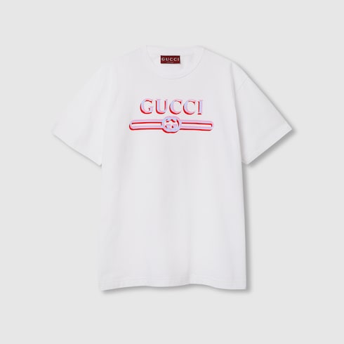 T-shirt in jersey di cotone stampato