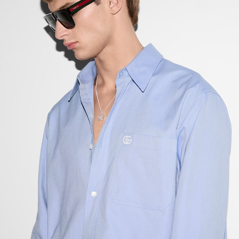 Camicia in cotone Oxford ricamata
