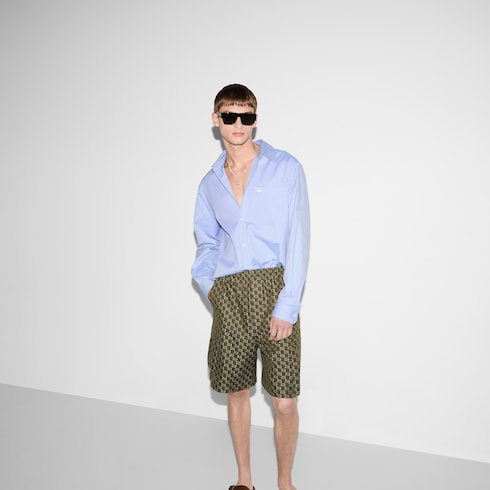 Embroidered Oxford cotton shirt