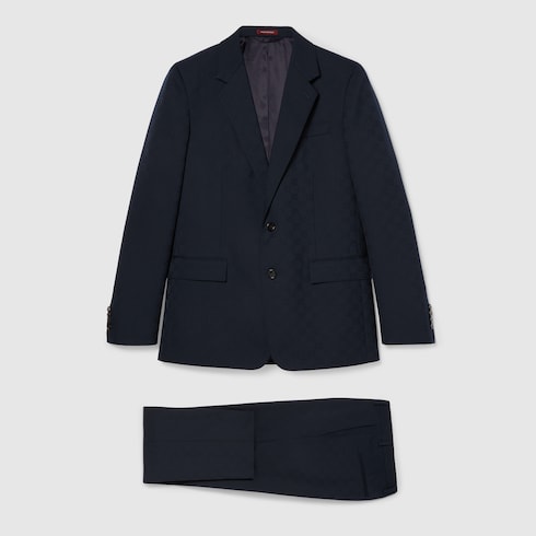 GG wool jacquard suit in dark blue | GUCCI® US GG wool jacquard suit in dark blue | GUCCI® US
