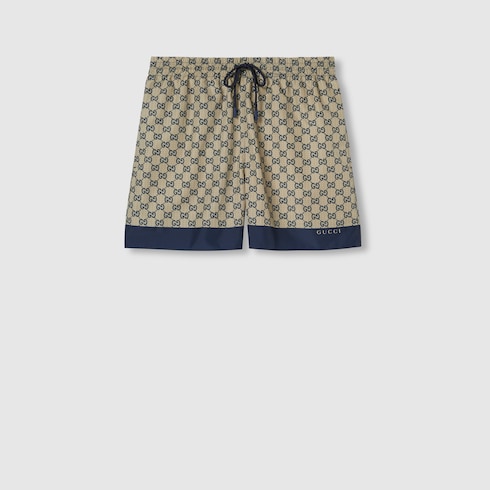 Printed poplin tech swim shorts