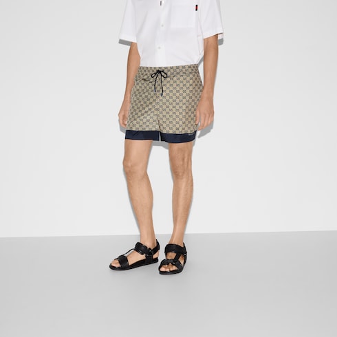 Printed poplin tech swim shorts