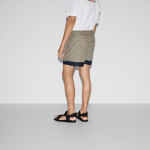Badeshorts aus technischem Popeline mit Print