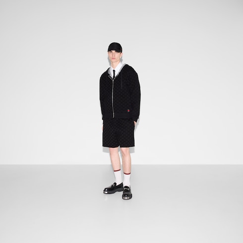 Sudadera con cremallera de punto estampada