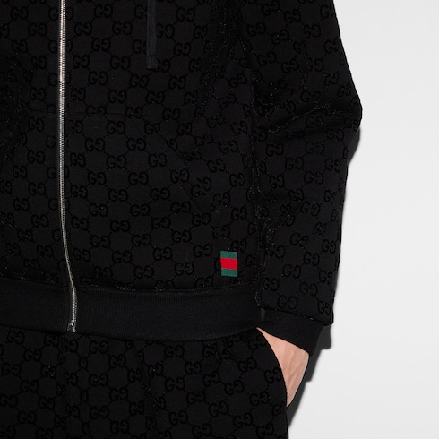 Sweat-shirt zippé en jersey à imprimé