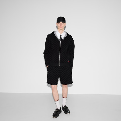 Sudadera con cremallera de punto estampada