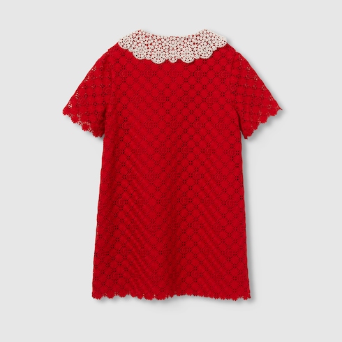 Robe pour enfant en dentelle fleurie Double G