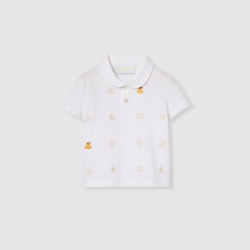 Polo neonato ricamata in cotone