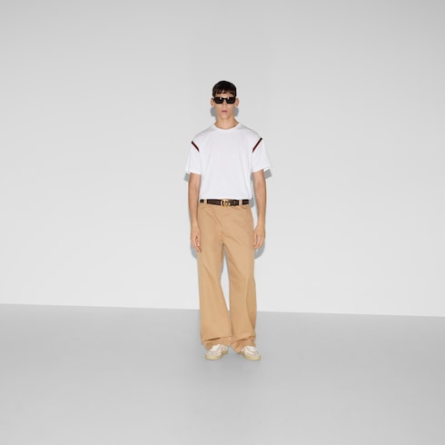 Playera de jersey de algodón con tribanda Web