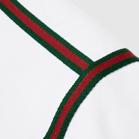 T-shirt in jersey di cotone con nastro Web
