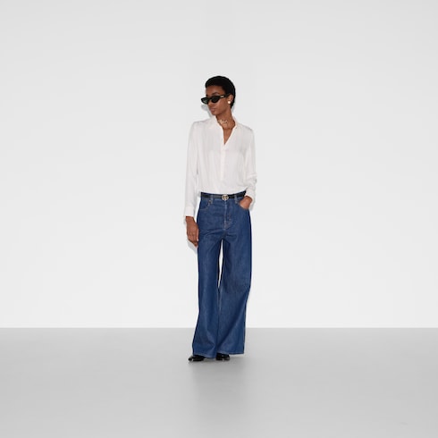 Bluse aus Seidenjacquard