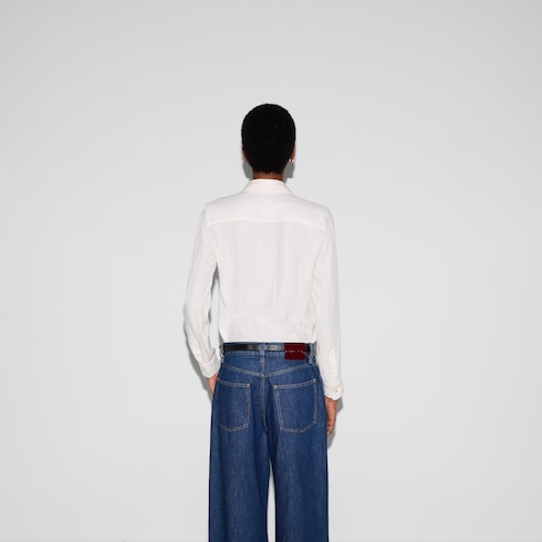 Camisa de jacquard de seda